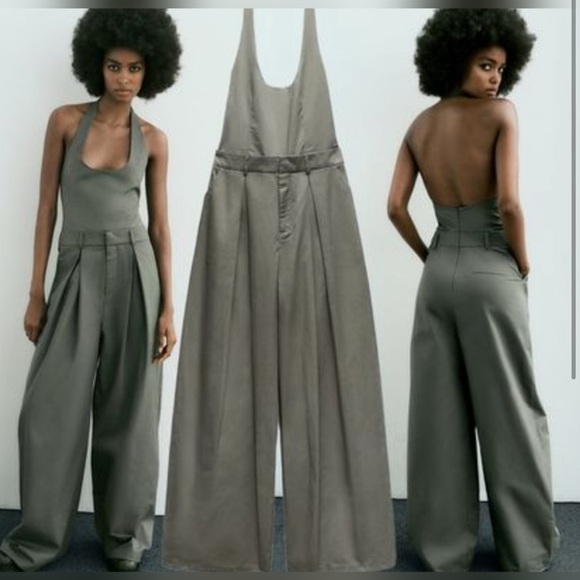 ZARA gabardine jumpsuit - Picture 3 of 4